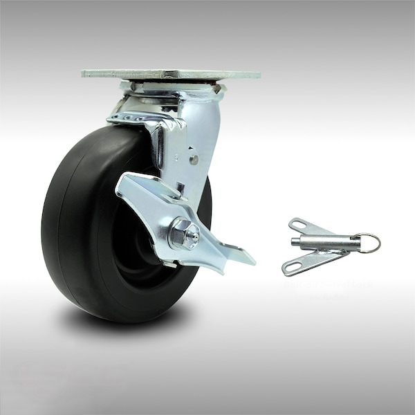 6 Inch Stainless Steel Polyolefin Caster with Ball Bearing and Brake/Swivel Lock